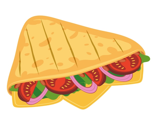 Bezpłatny wektor pyszne meksykańskie jedzenie quesadilla