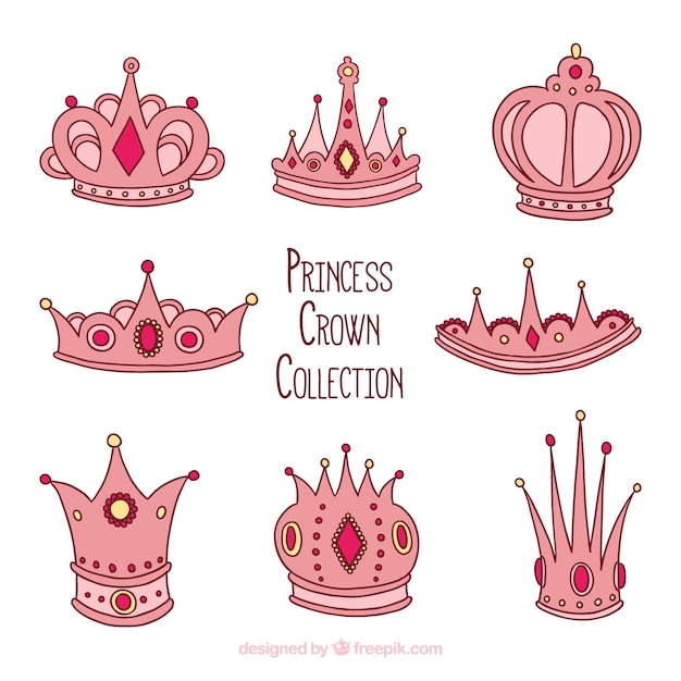 R? Cznie Rysowane Ró? Owe Princess Crowns