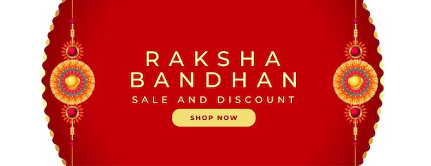 Raksha bandhan sprzedaż i baner rabatowy z projektem rakhi