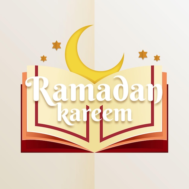 Bezpłatny wektor ramadan kareem ilustracja w stylu papieru