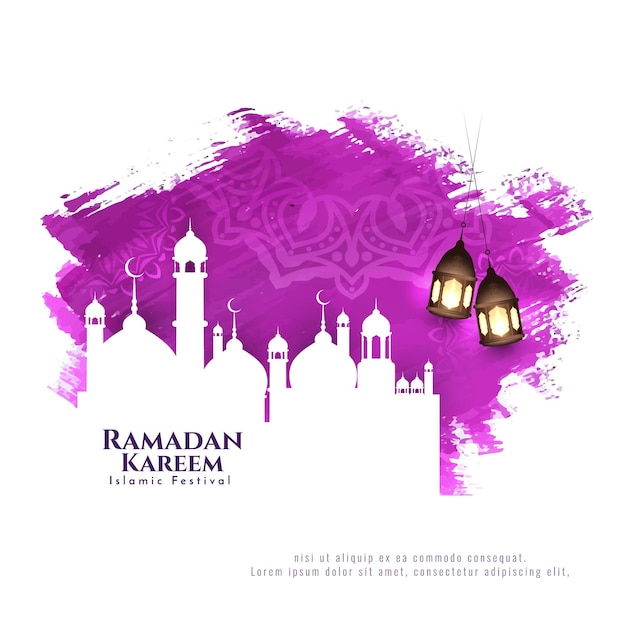 Ramadan Kareem Islamski Festiwal Religijny Wektor Projektu Tła Premium Wektorów