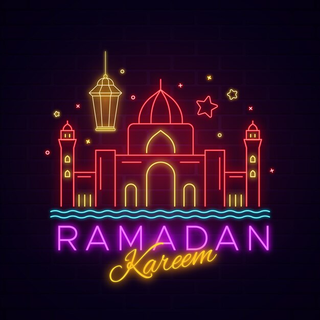 Ramadan Kareem napis neon znak