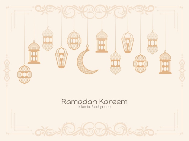 Bezpłatny wektor ramadan kareem tradycyjny islamski festiwal pozdrowienia tło