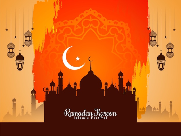 Ramadan Kareem Tradycyjny Islamski Festiwal Pozdrowienie Wektor Wzór Tła