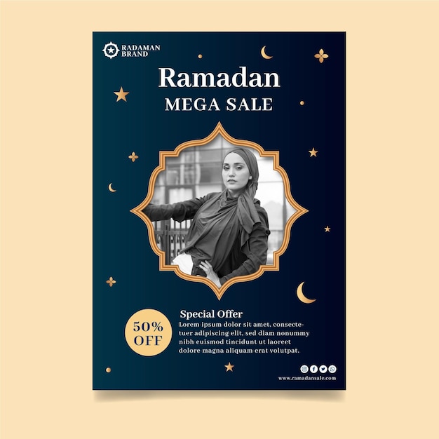 Ramadan Sprzedaż Pionowa Ulotka Szablon