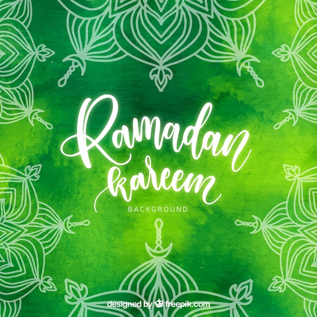 Ramadan Tło Z Ozdoby W Stylu Przypominającym Akwarele