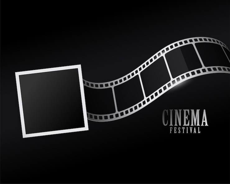 Bezpłatny plik Wektor ramka fotograficzna i pasek filmowy do świętowania festiwalu filmowego
