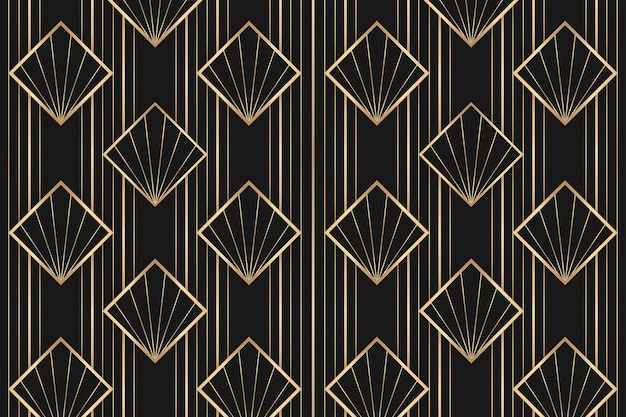 Ramy wektorowe w stylu art deco z geometrycznym wzorem na ciemnym tle