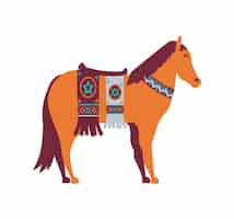 Bezpłatny wektor rdzenny amerykański koń