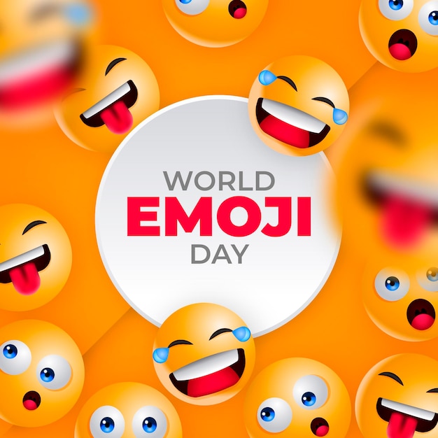 Realistyczna 3d światowa ilustracja dnia emoji