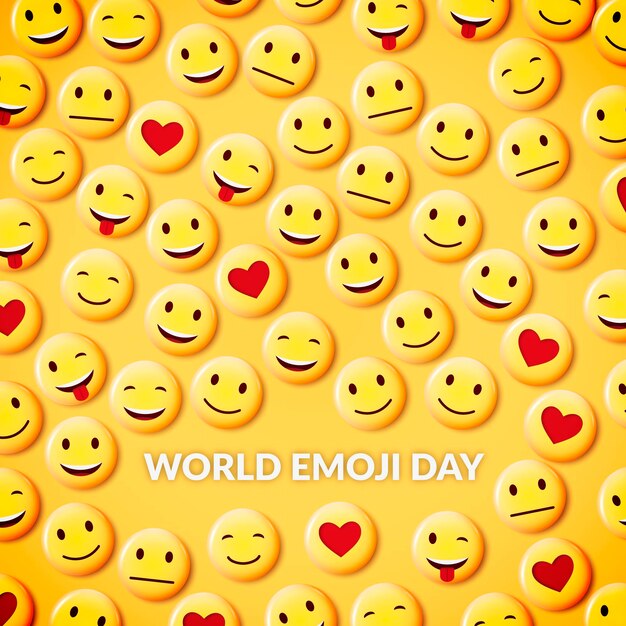 Realistyczna 3d światowa ilustracja dnia emoji