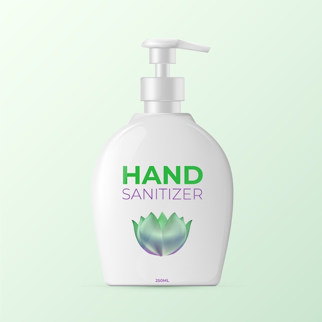 Realistyczna butelka dezynfekcji rąk