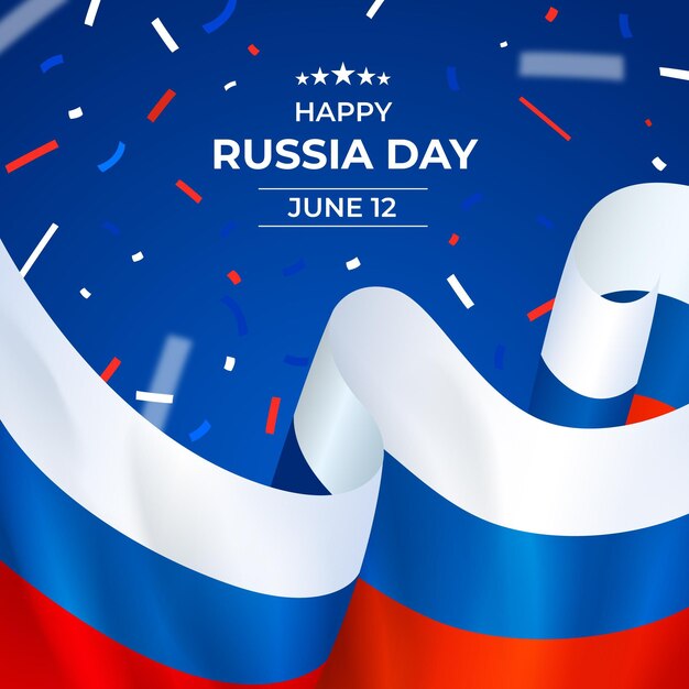Realistyczna ilustracja dzień rosji