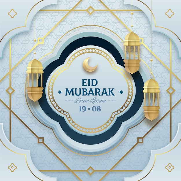 Realistyczna Ilustracja Eid Al-fitr - Eid Mubarak