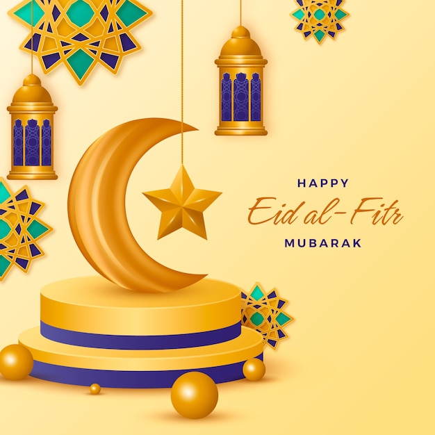 Realistyczna ilustracja eid al-fitr