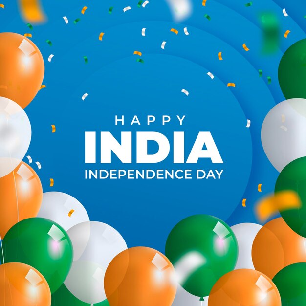 Realistyczna ilustracja indyjskiego dnia niepodległości
