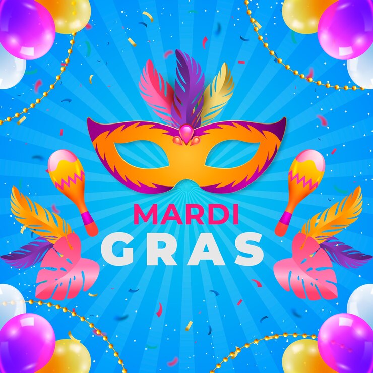 Bezpłatny plik Wektor realistyczna ilustracja mardi gras fest