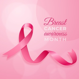 Realistyczna ilustracja miesiąca świadomości raka piersi