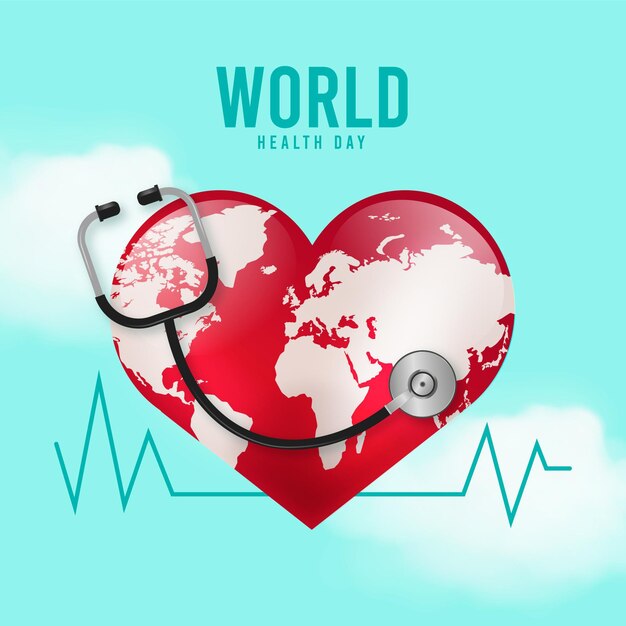 Realistyczna ilustracja światowego dnia zdrowia