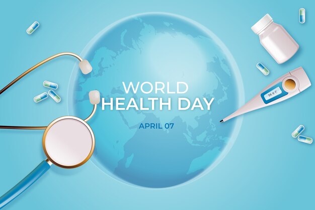 Realistyczna ilustracja światowego dnia zdrowia