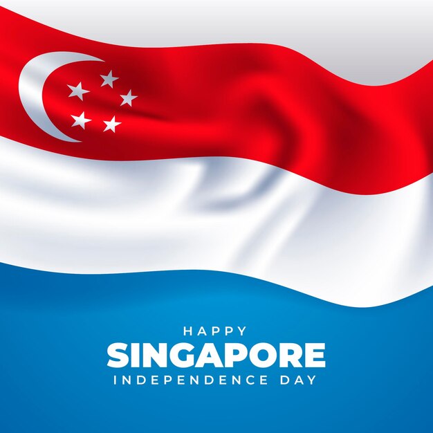 Realistyczna ilustracja święta narodowego w Singapurze
