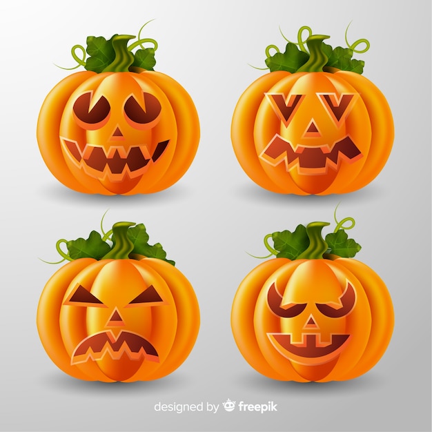 Realistyczna Kolekcja Dyni Halloweenowych Z łodygami