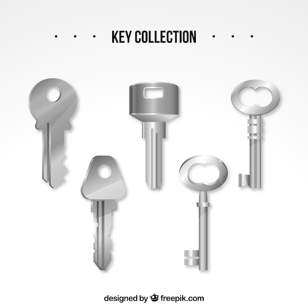 Bezpłatny wektor realistyczna kolekcja kluczy