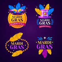 Realistyczna kolekcja odznak mardi gras