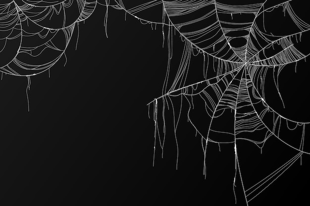 Bezpłatny wektor realistyczna kolekcja pajęczych sieci halloween