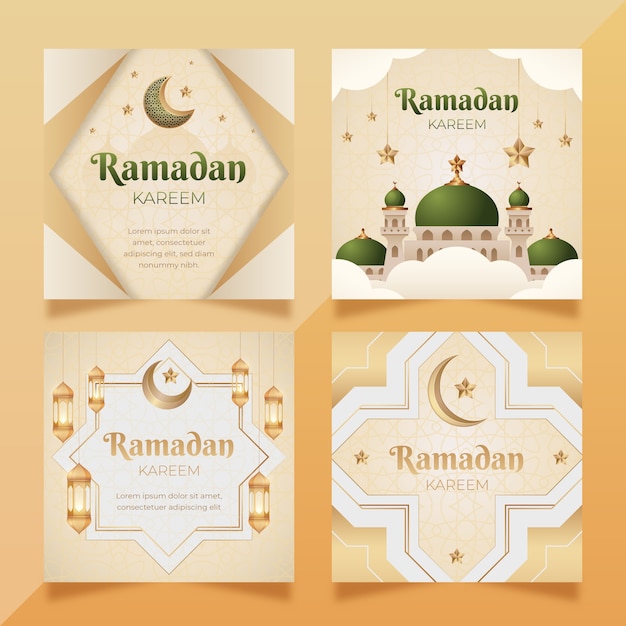 Realistyczna kolekcja postów na ramadan na Instagramie