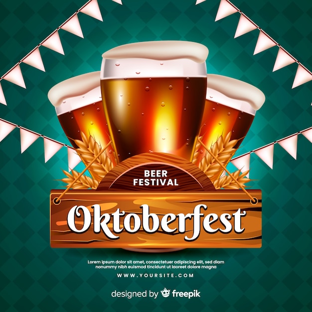 Realistyczna Koncepcja Oktoberfest Z Piwem