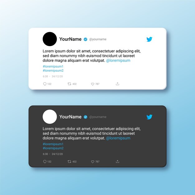 Realistyczna makieta tweeta w mediach społecznościowych