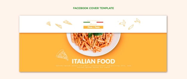 Bezpłatny wektor realistyczna okładka facebooka z jedzeniem
