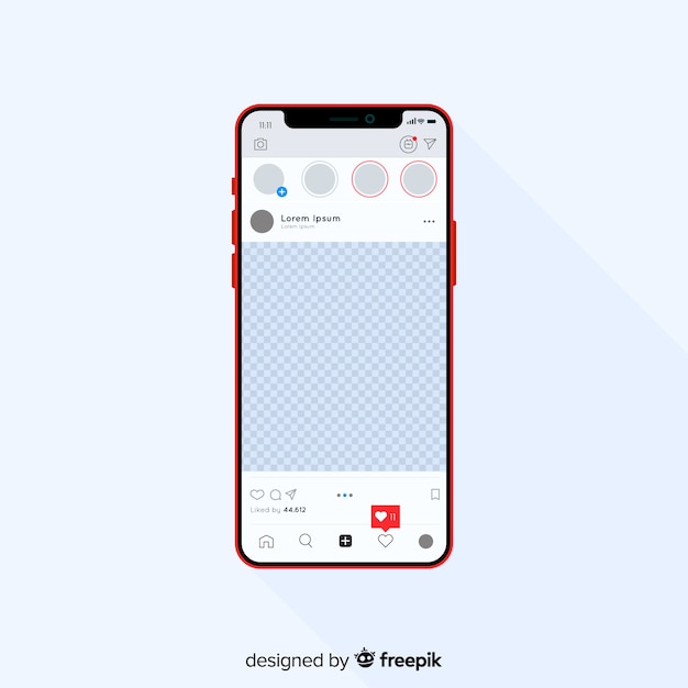 Realistyczna Ramka Na Zdjęcia Na Instagramie Na Szablonie Smartfona
