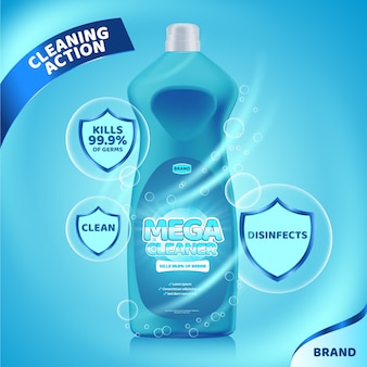 Realistyczna reklama produktów czyszczących