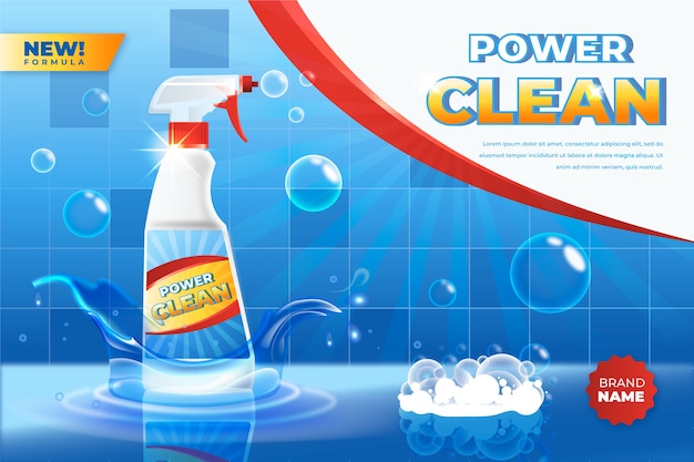 Realistyczna reklama produktu do czyszczenia łazienki