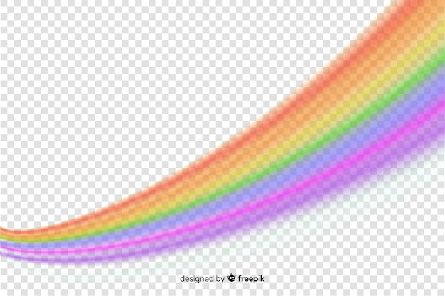 Bezpłatny wektor realistyczna tęcza na przezroczystym tle