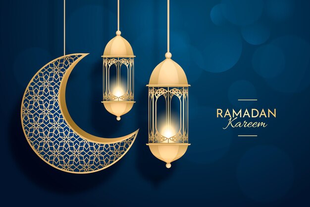 Realistyczna trójwymiarowa ilustracja ramadan kareem