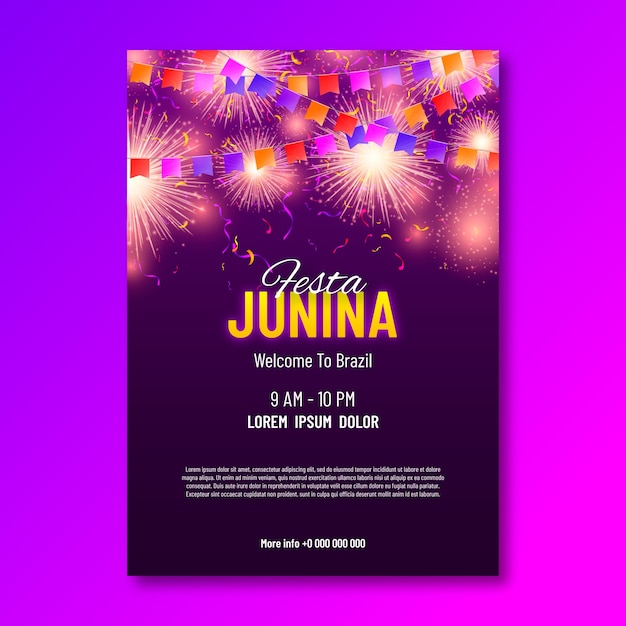 Realistyczna Ulotka Festa Junina