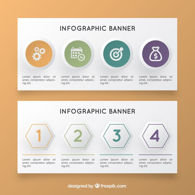 Realistyczne Infographic Transparenty Z Geometrycznych Kształtów