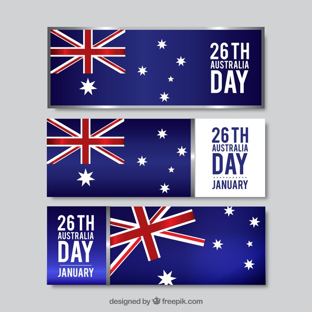 Realistyczne Kolekcja Australia Day Banery