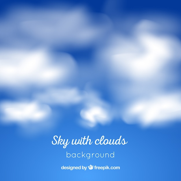 Bezpłatny wektor realistyczne niebo z chmurami