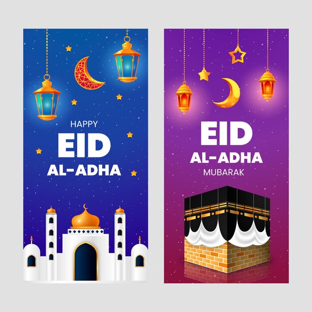 Realistyczne Pionowe Banery Eid Al-adha