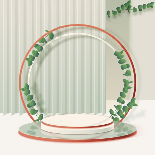 Realistyczne podium 3d w pastelowych kolorach