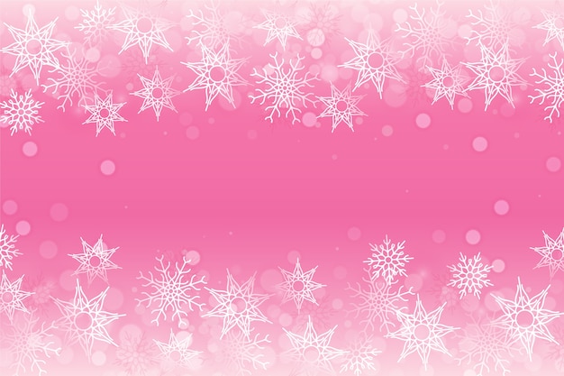 Bezpłatny wektor realistyczne różowe tło płatka śniegu