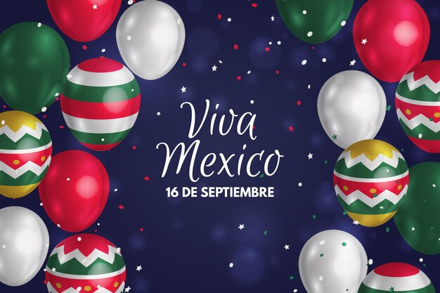Realistyczne tło balon niezależny Meksyk