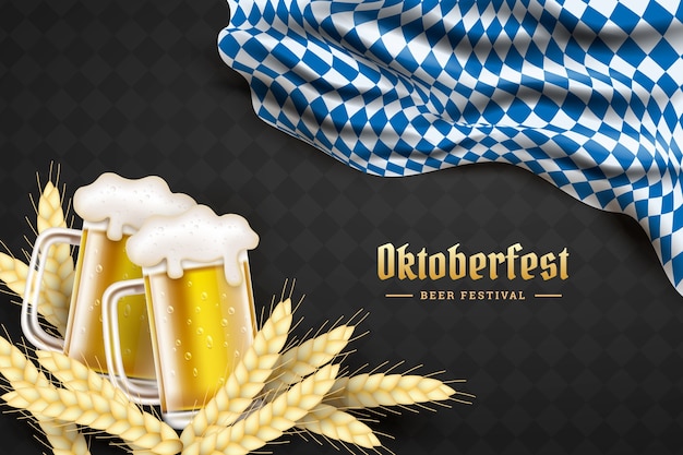 Bezpłatny wektor realistyczne tło dla obchodów oktoberfest