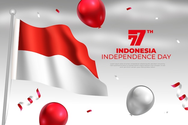 Realistyczne tło dnia niepodległości w Indonezji