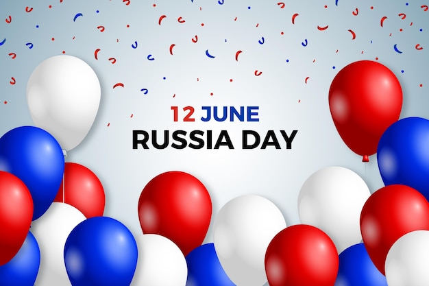 Realistyczne tło dzień Rosji z balonów