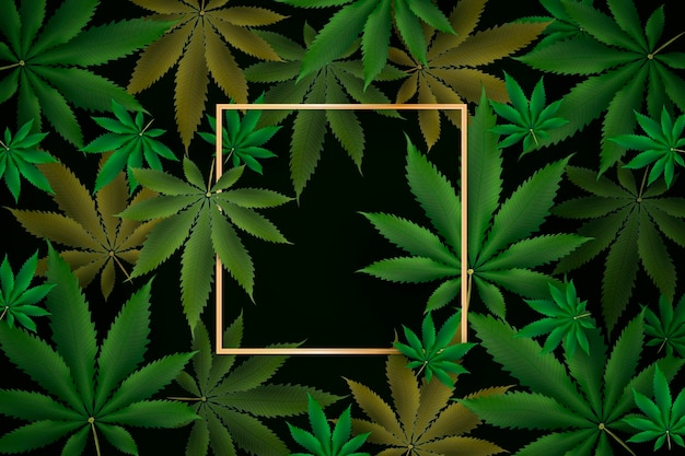 Realistyczne tło liści marihuany